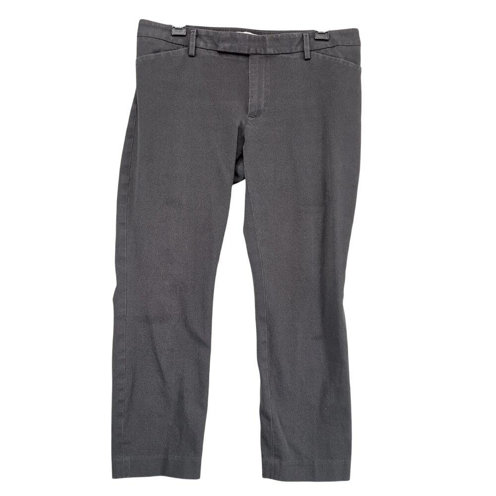 Y2K Gap Slim Cropped Stretch Pants Women's 12 34x25" Black Flat‎ Front Pockets